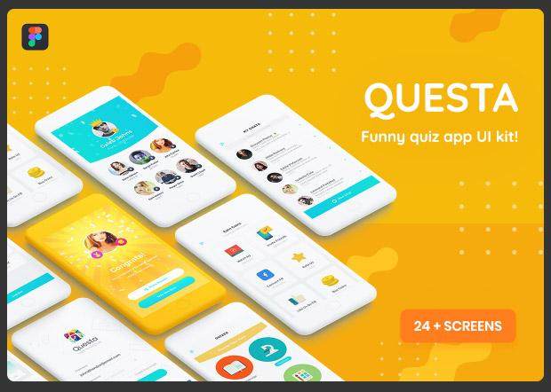 测试用户界面工具包应用程序Questa - Quizz app UI Kit 测试用户界面工具包应用程序Questa - Quizz app UI Kit