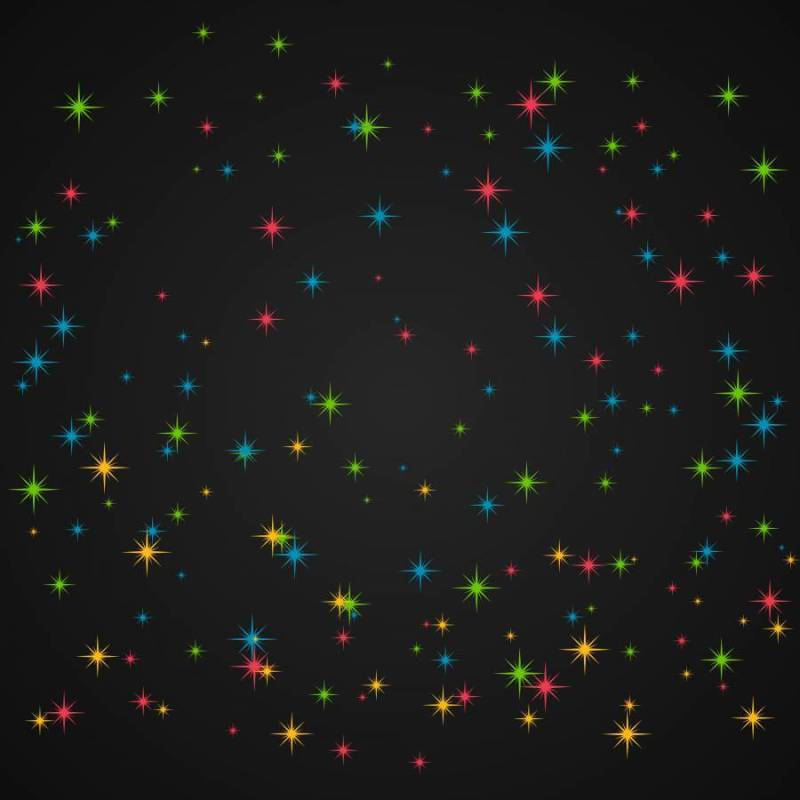 在黑暗的背景中多彩闪光