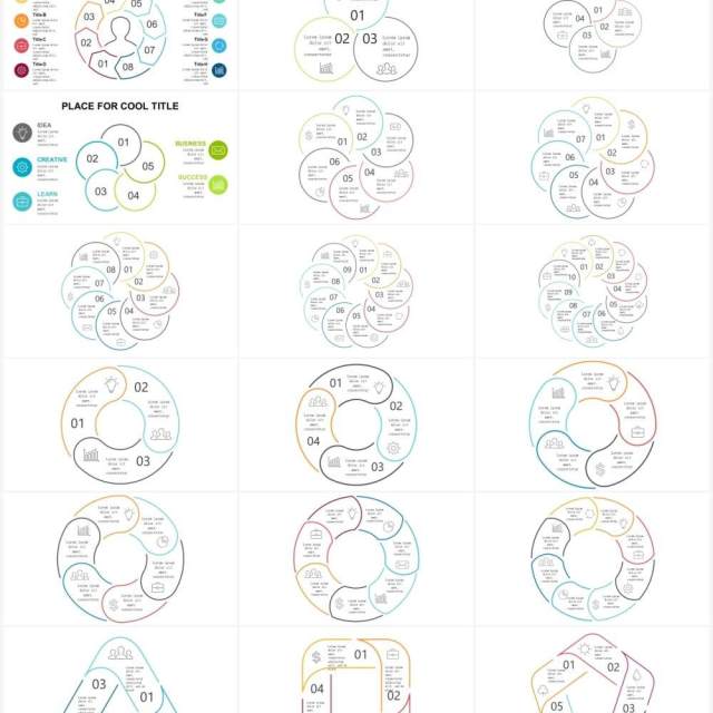 极简线型循环流程图拼图信息图表PPT素材元素Minimal 极简线型循环流程图拼图信息图表PPT素材元素Minimal