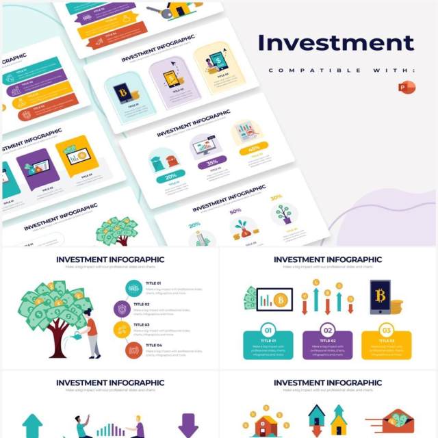 创意插画金融投资理财PPT信息图形素材Investment Powerpoint Infographics 创意插画金融投资理财PPT信息图形素材Investment Powerpoint Infographics