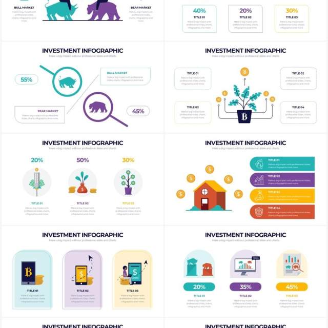 创意插画金融投资理财PPT信息图形素材Investment Powerpoint Infographics 创意插画金融投资理财PPT信息图形素材Investment Powerpoint Infographics