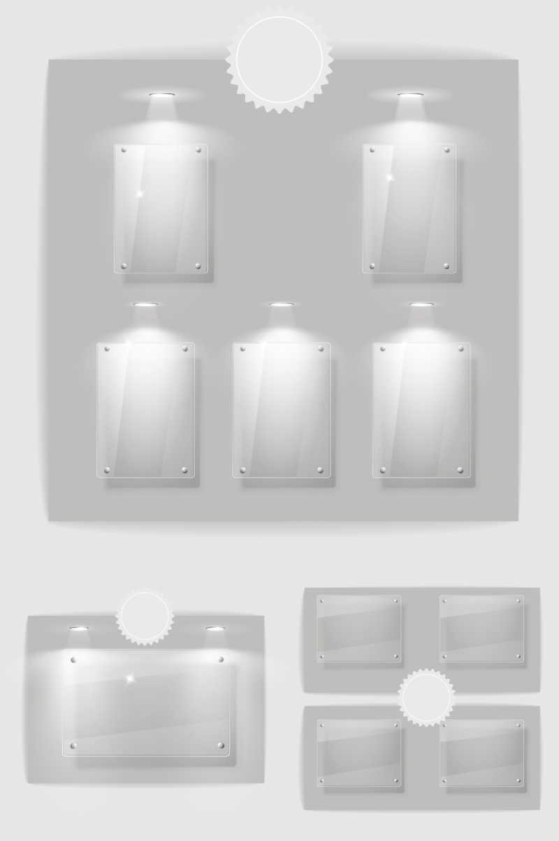 矢量光照的透明玻璃板