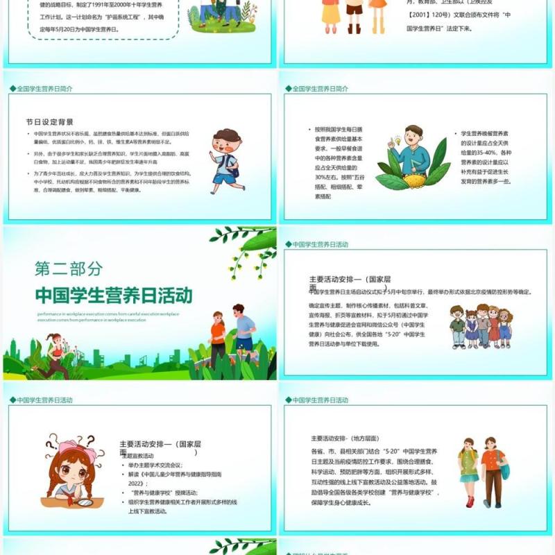 学生营养日宣传介绍动态PPT模板