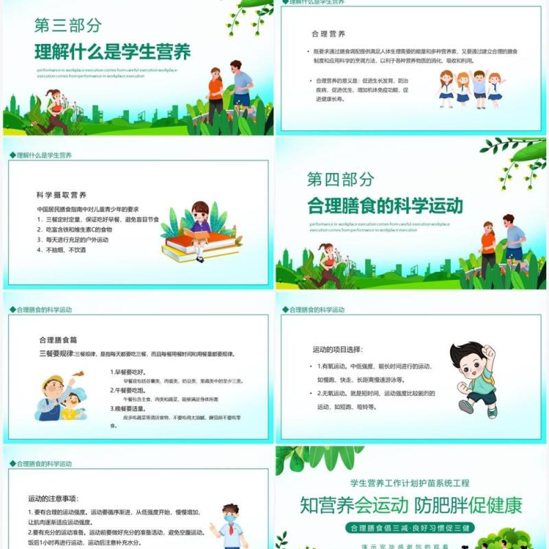 学生营养日宣传介绍动态PPT模板