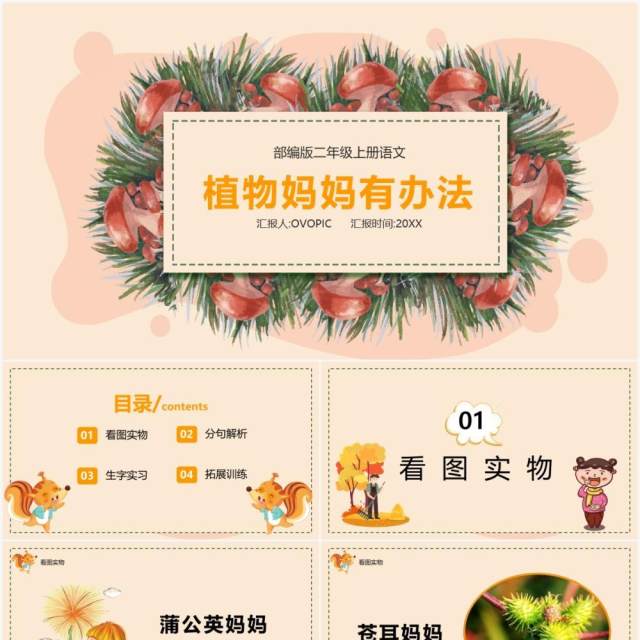 部编版二年级语文上册植物妈妈有办法课件PPT模板 部编版二年级语文上册植物妈妈有办法课件PPT模板