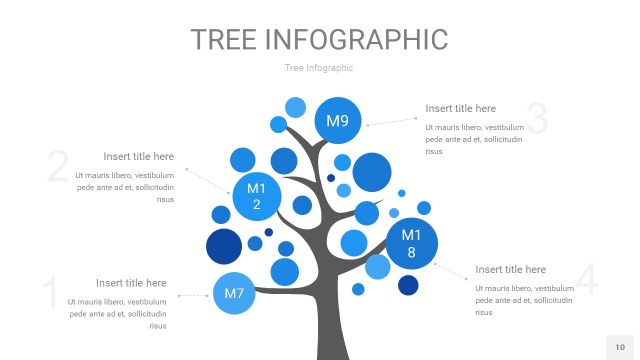 蓝色树状图PPT图表片10