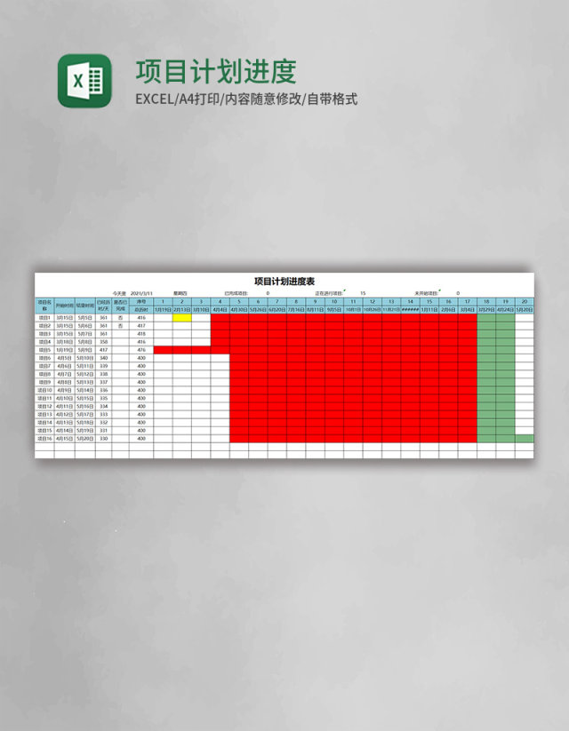 项目计划进度表模板