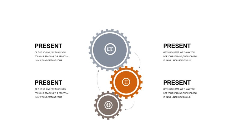 橘灰配色商务PPT图表-4