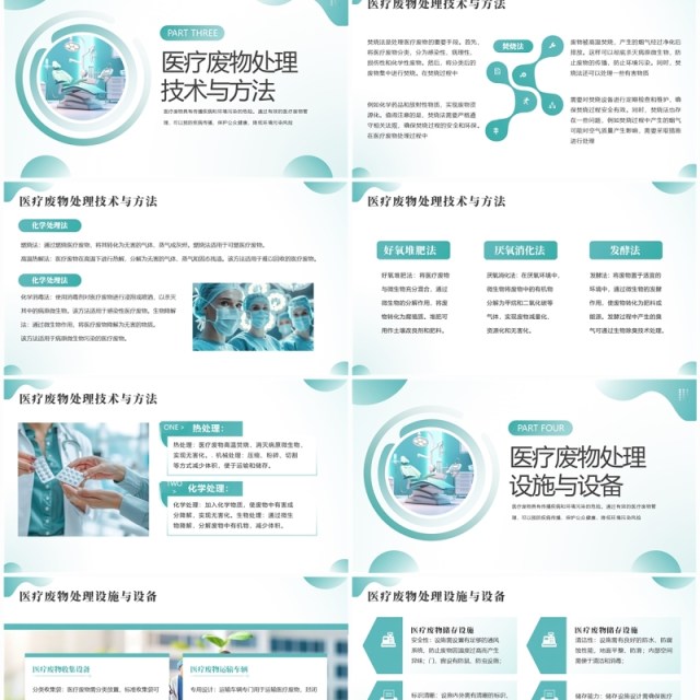 绿色简约风医疗废物管理技巧与措施PPT模板