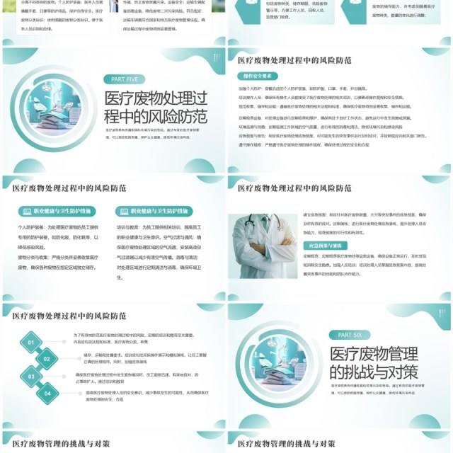 绿色简约风医疗废物管理技巧与措施PPT模板 绿色简约风医疗废物管理技巧与措施PPT模板