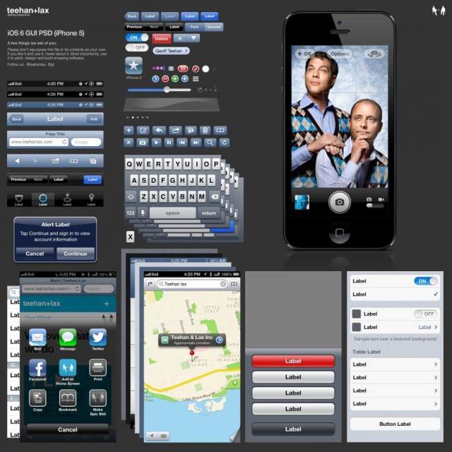 iPhone 5版iOS 6 GUI PSD源文件