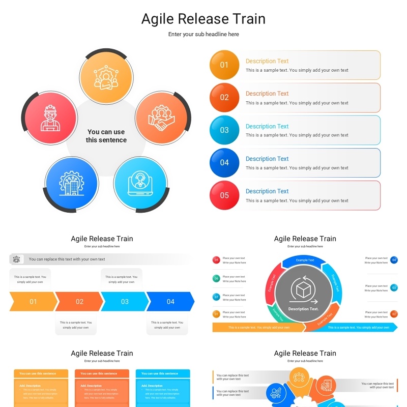 灵活的发布训练信息图表PPT模板Agile Release Train