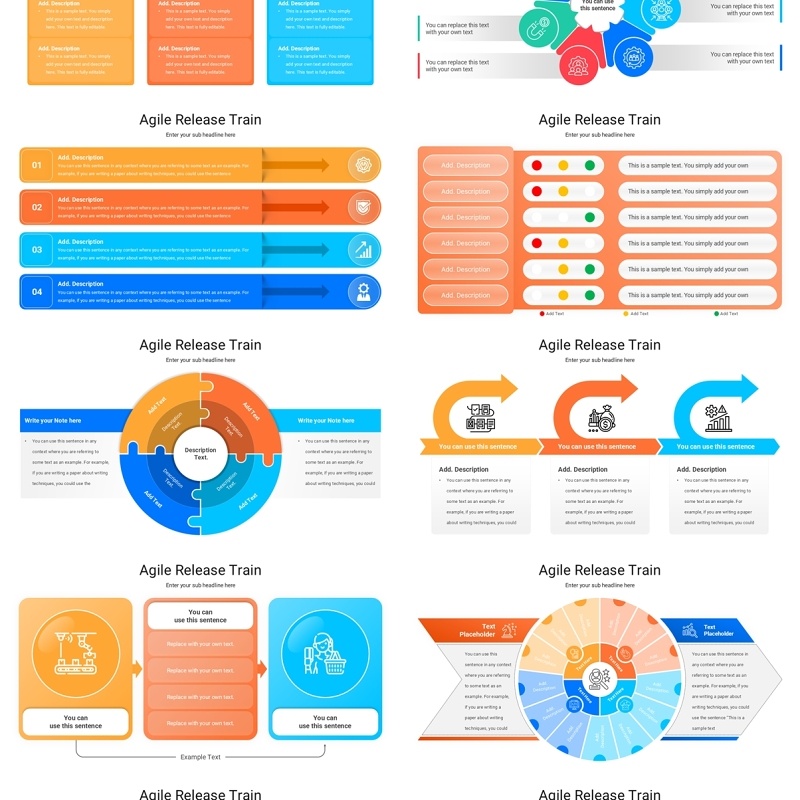 灵活的发布训练信息图表PPT模板Agile Release Train