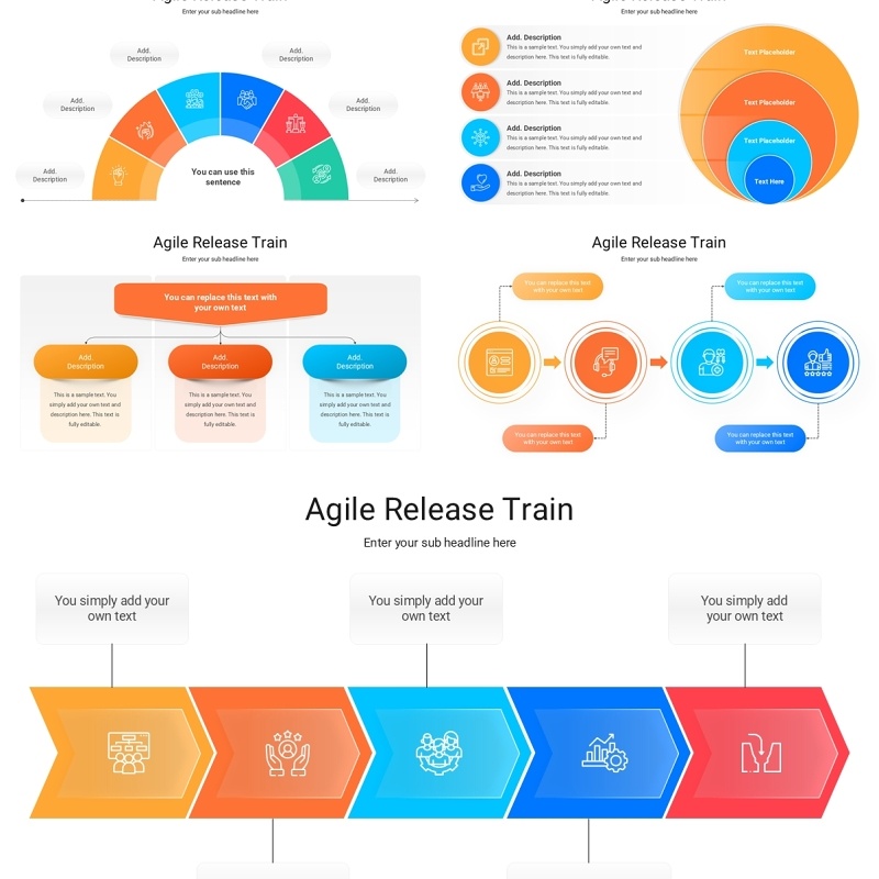 灵活的发布训练信息图表PPT模板Agile Release Train