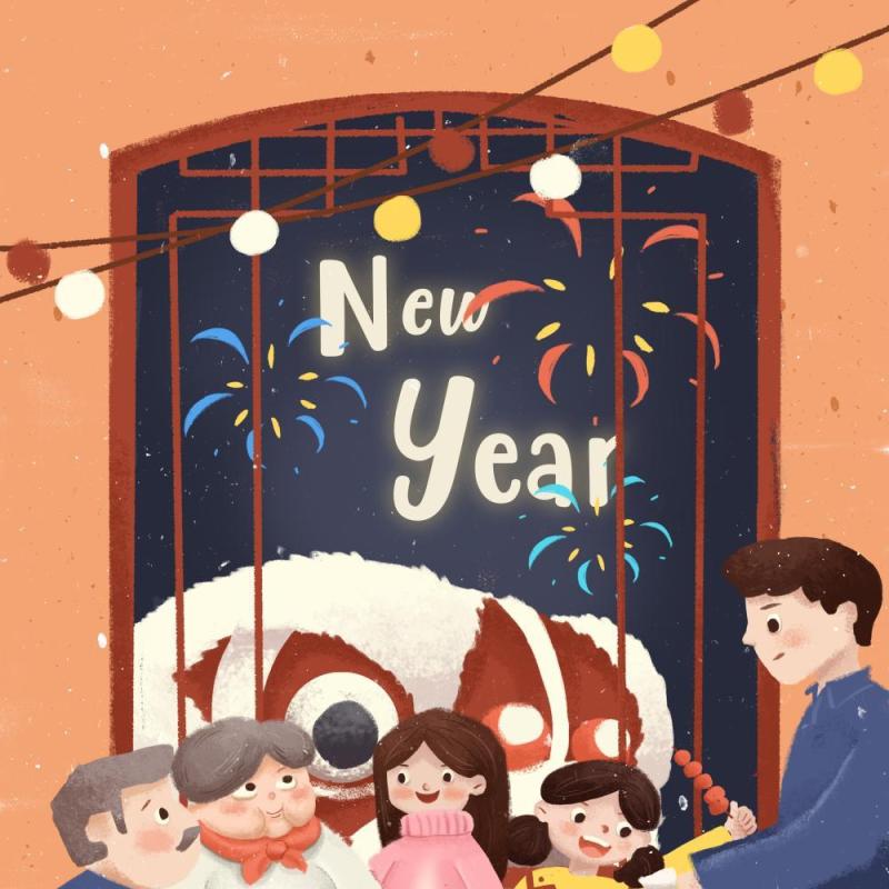 新年元旦2021跨年人物插画PSD设计素材39