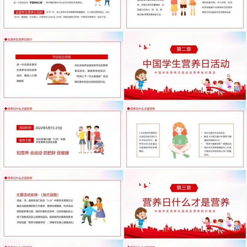 全国学生营养日中国学生营养日活动及营养知识普及动态PPT模板