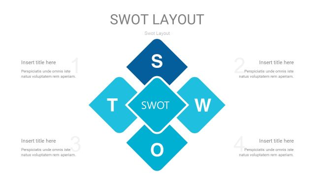 宝石蓝SWOT图表PPT26