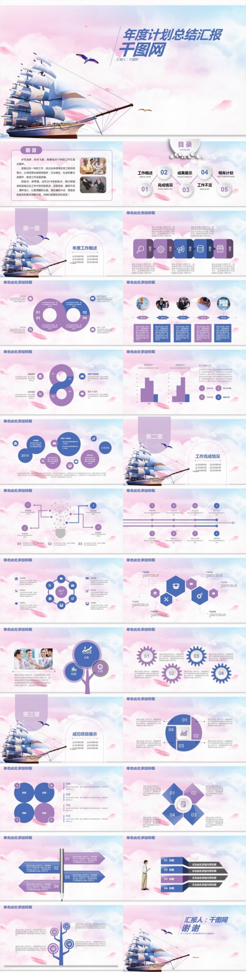 年度计划总结汇报原创ppt模板