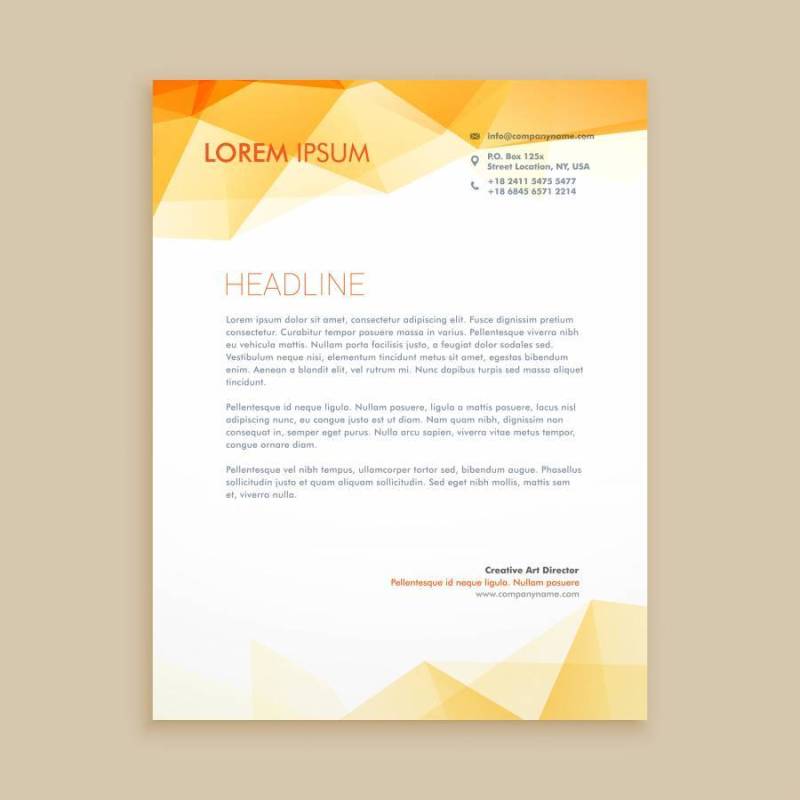 黄色低聚业务信头模板矢量设计点检