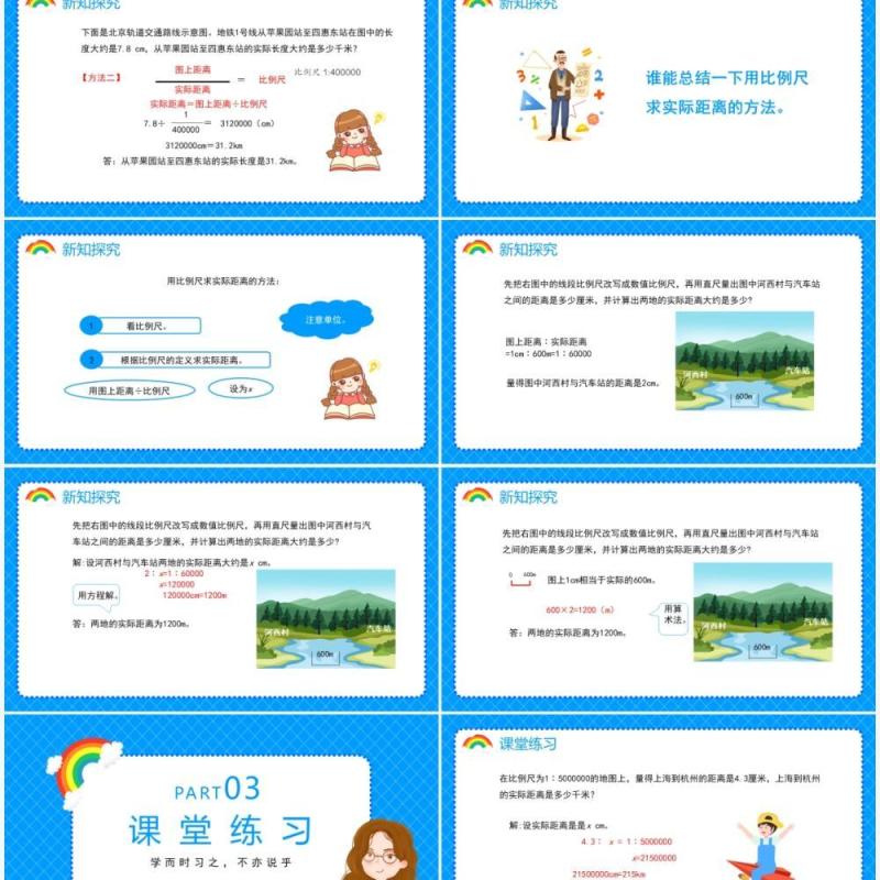 部编版六年级数学下册比例尺的应用课件PPT模板