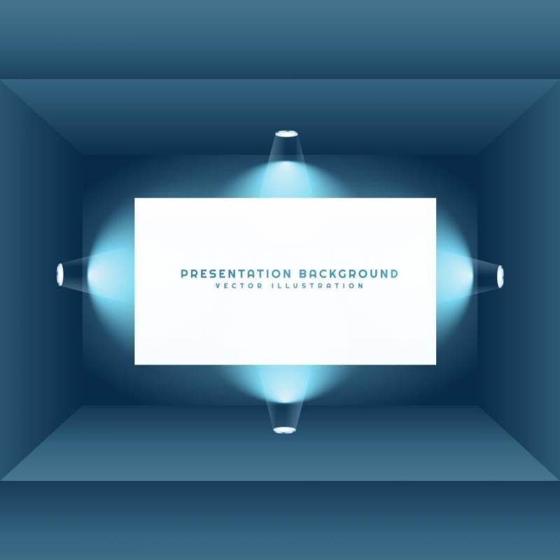 空房间，框架和灯