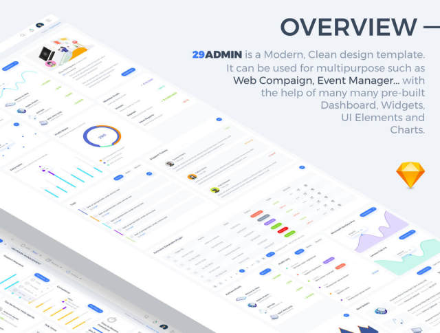 设计您的下一个仪表板。，29Admin仪表板UI工具包
