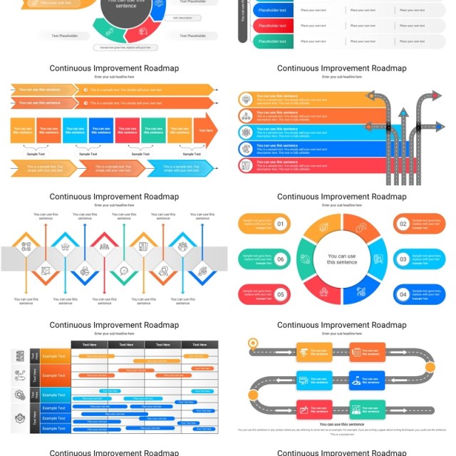 企业持续改进产品规划路线图信息图PPT模板Continuous Improvement Roadmap