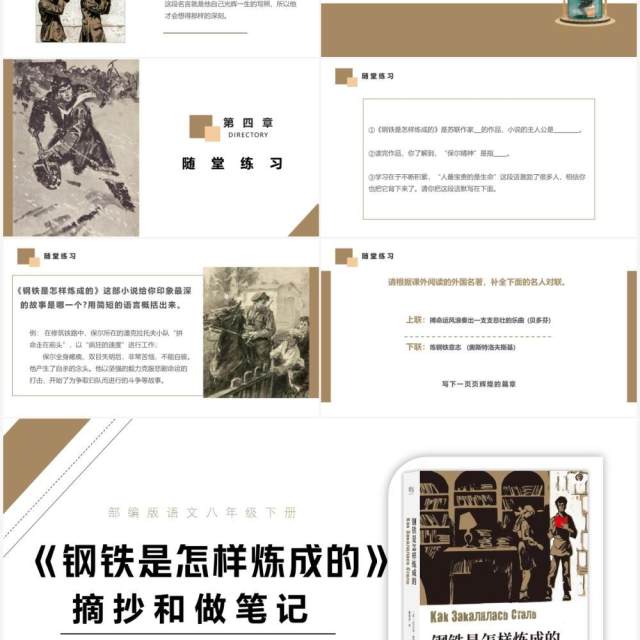 部编版八年级语文下册钢铁是怎样炼成的课件PPT模板 部编版八年级语文下册钢铁是怎样炼成的课件PPT模板