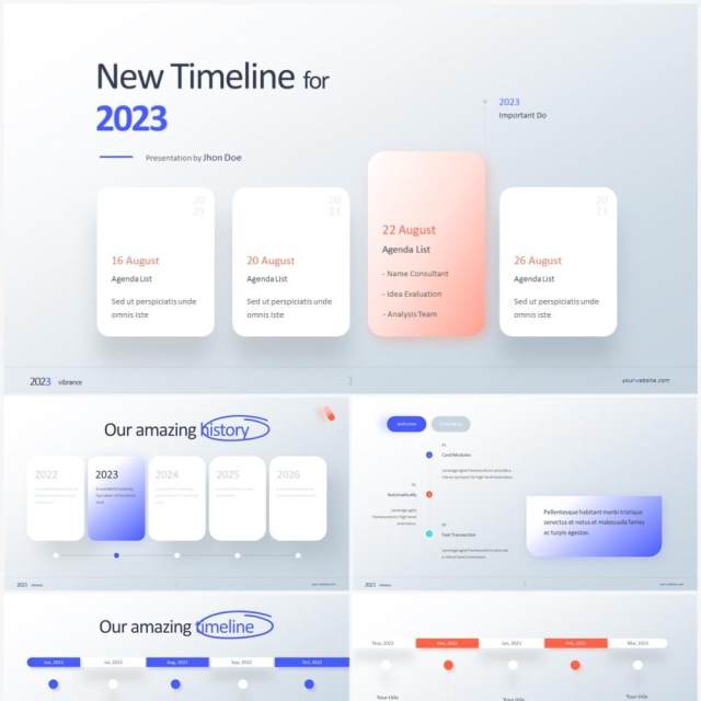 2023简洁日程表素材PPT信息图形 2023简洁日程表素材PPT信息图形