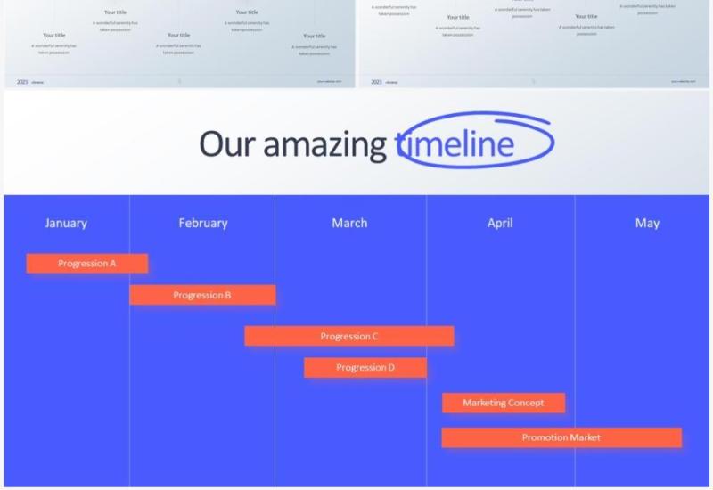 2023简洁日程表素材PPT信息图形