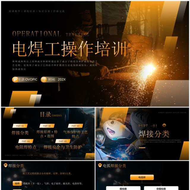 橙色商务风电焊工操作培训PPT模板 橙色商务风电焊工操作培训PPT模板