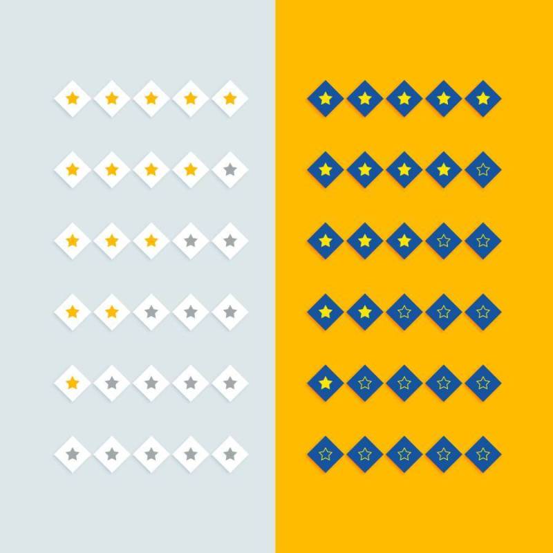 矢量最小星级评级web图标设计