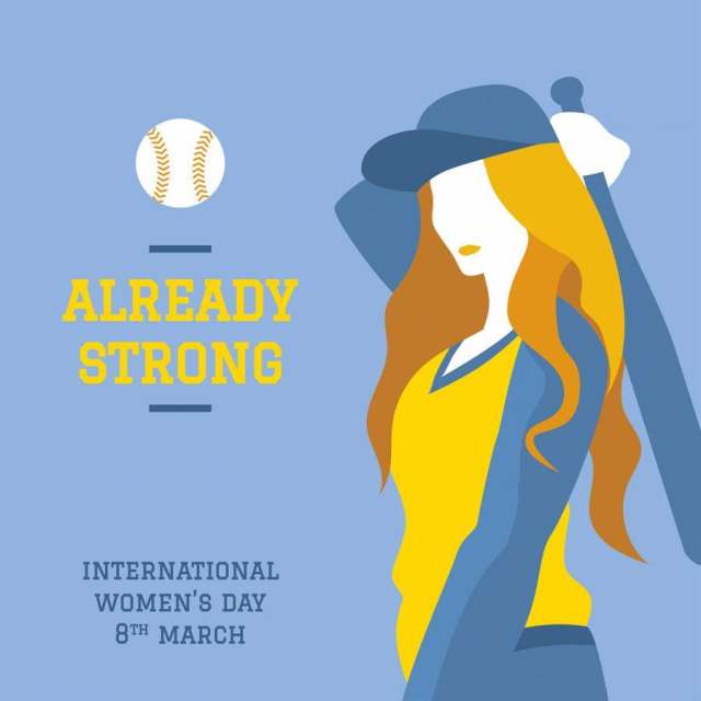 国际妇女节棒球矢量