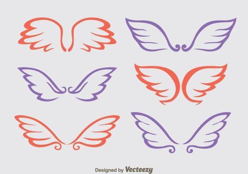 好角度的翅膀矢量