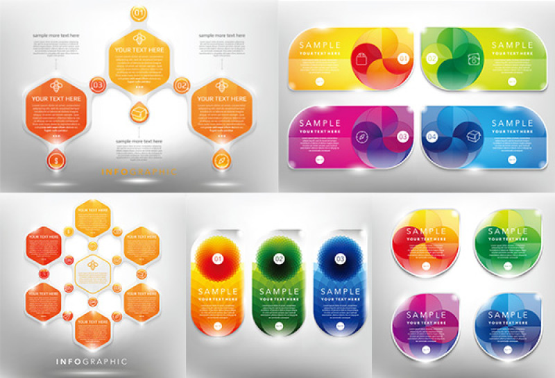 时尚商务图表元素矢量素材