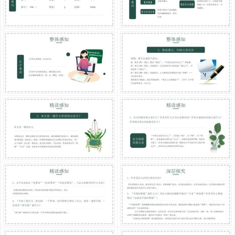 部编版九年级语文上册中国人失掉自信力了吗课件PPT模板