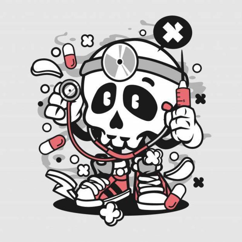 医生骷髅卡通