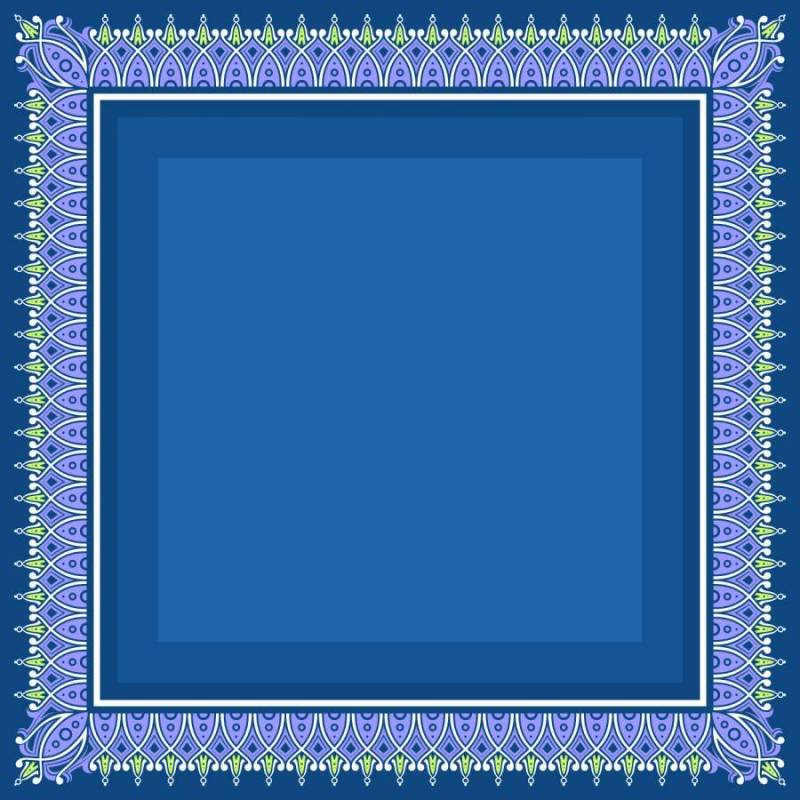 伊斯兰边界与蓝色背景矢量