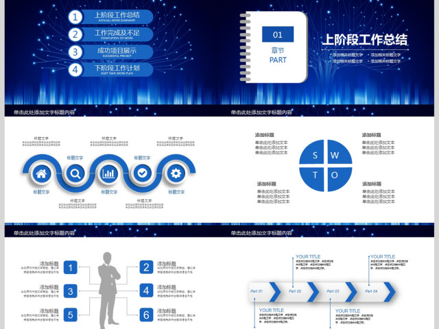 互联网IT科技行业工作总结ppt模板