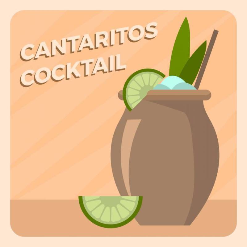 单位Cantaritos鸡尾酒矢量图