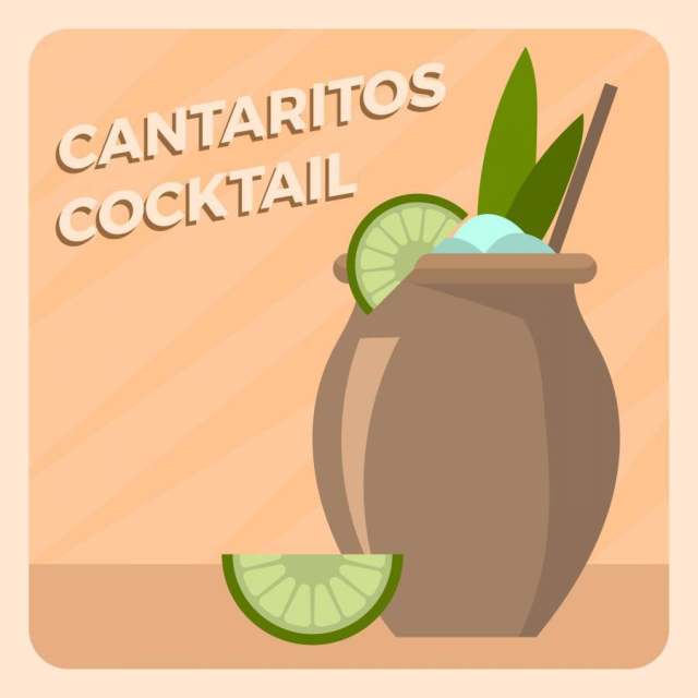 单位Cantaritos鸡尾酒矢量图