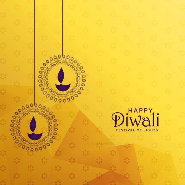 与diya装饰的优质diwali贺卡设计