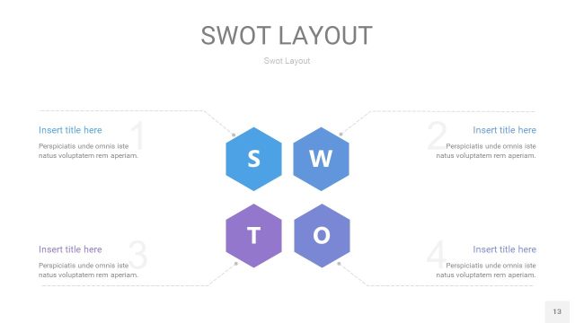 紫蓝色SWOT图表PPT13