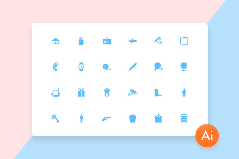 迷你材料矢量图标集