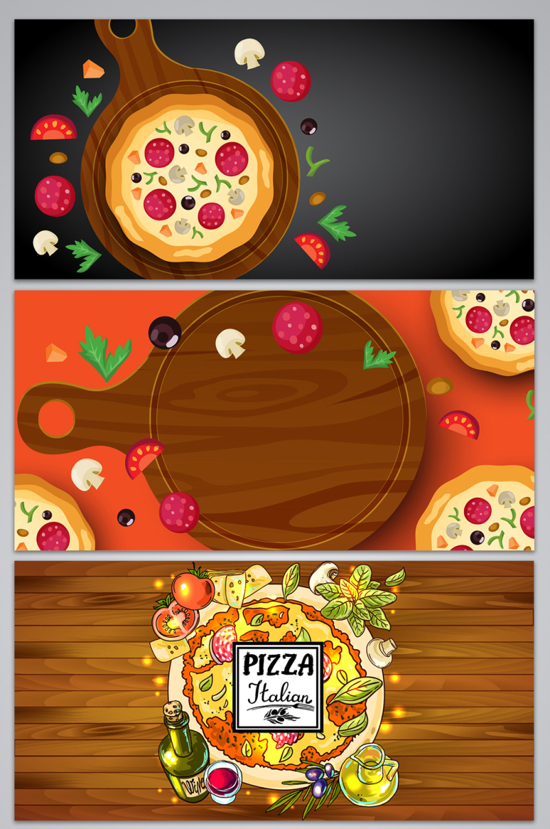 4款创意美食素材矢量图