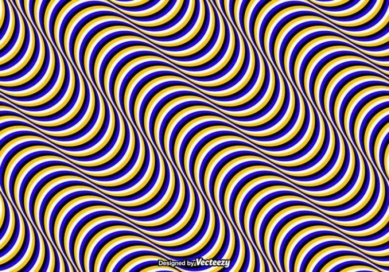矢量无缝模式与视错觉波浪彩色的线条