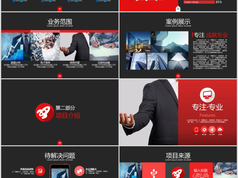 红黑高端商业计划书PPT
