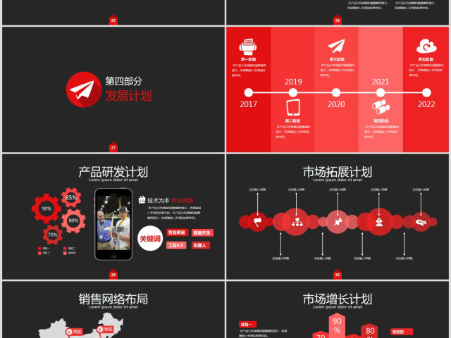 红黑高端商业计划书PPT