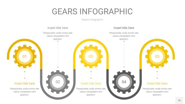 灰黄色齿轮PPT信息图16