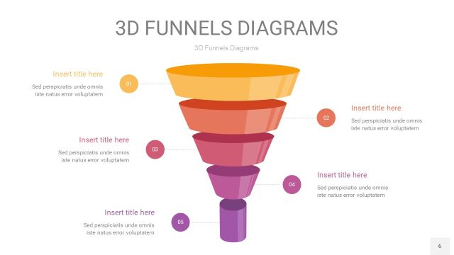 橙色系3D漏斗PPT信息图表6